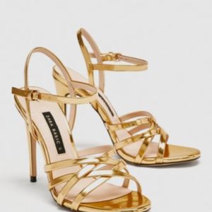 Beautiful ZARA Gold Sandals